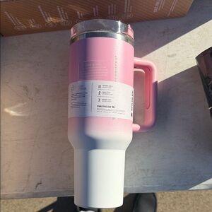 Stanley 40oz Starbucks Edition Pink and White Tumbler with Handle